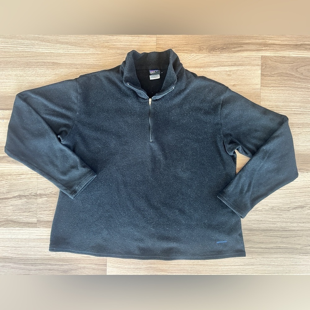 Patagonia Fleece Capilene Women’s 1/4 Zip Pullover Top Large Black